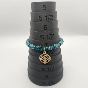 Chavez‎ for Charity Green Beaded Stretch Bracelet with Gold Tree Charm